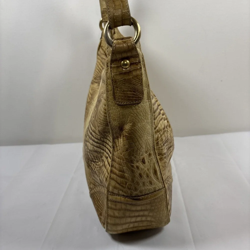 VTG Brahmin Sunburst‎ Melbourne Croc Embossed Leather Shoulder Hobo HandBag Y2K